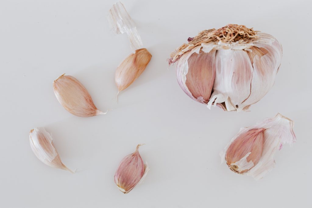 Garlic (pictured) is one of the best high vibration foods